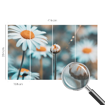 Stick-on wall mural with a chamomile design