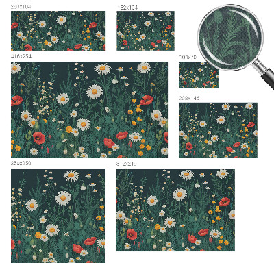 Removable wall mural wallpaper Wildflowers