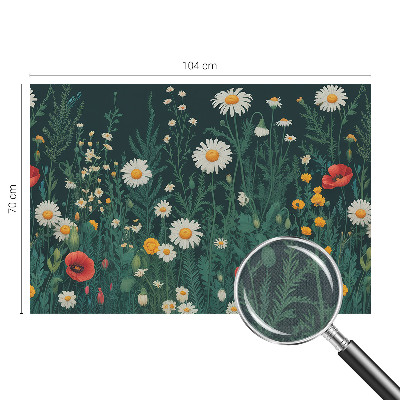 Removable wall mural wallpaper with a wildflower design