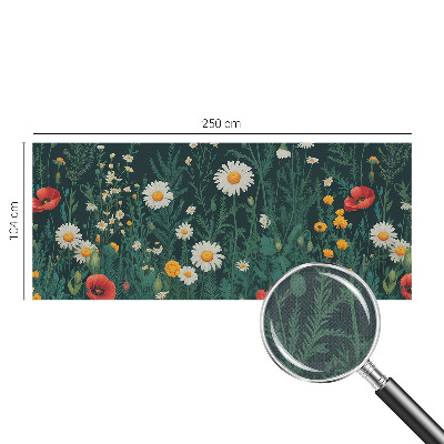 Removable wall mural wallpaper with a wildflower design