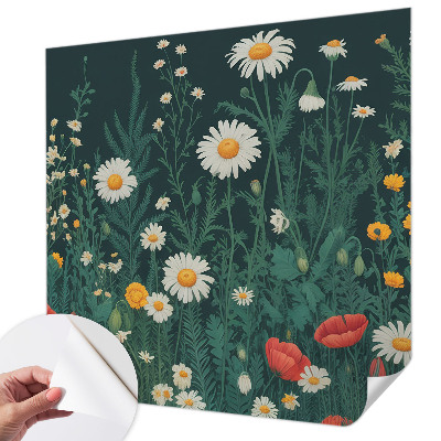 Removable wall mural wallpaper Wildflowers