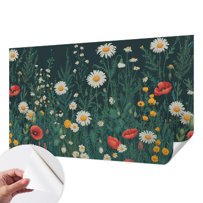 Removable wall mural wallpaper Wildflowers