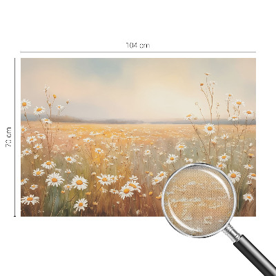 Peel and stick wall mural for living room with a flower meadow motif