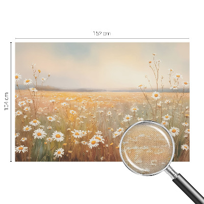 Peel and stick wall mural for living room with a flower meadow motif