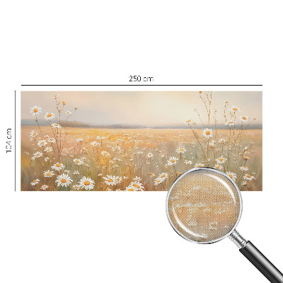 Peel and stick wall mural for living room with a flower meadow motif
