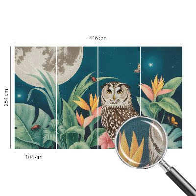 Peel and stick wall mural for bedroom with a moon safari design