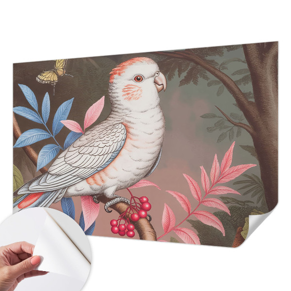 Peel and stick wall mural with a tropical nature design for a kids' room
