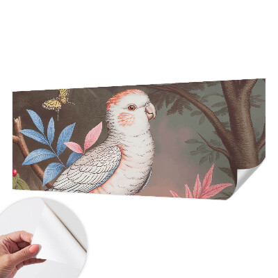 Peel and stick wall mural with a tropical nature design for a kids' room
