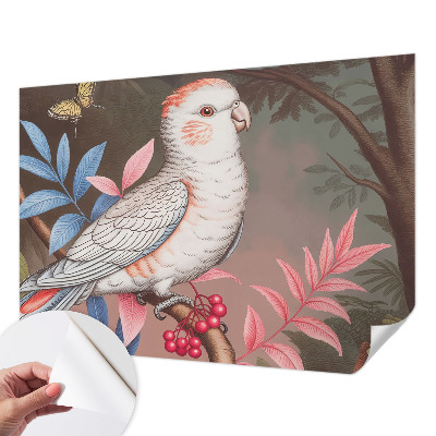Peel and stick wall mural with a tropical nature design for a kids' room
