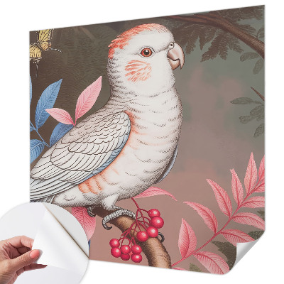 Peel and stick wall mural with a tropical nature design for a kids' room