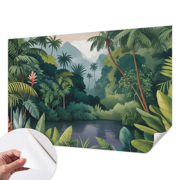 3D wall mural with an exotic scenery design
