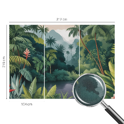 3D wall mural with an exotic scenery design