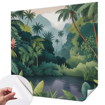 3D wall mural with an exotic scenery design