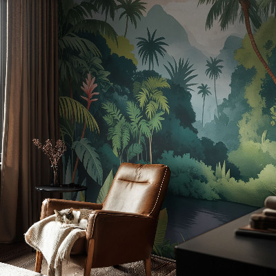 3D wall mural with an exotic scenery design