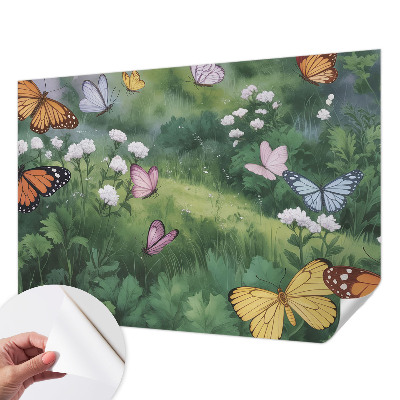 Baby room wall mural Butterflies in the meadow
