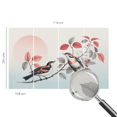 Children's wall mural Sitting birds
