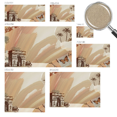 Peel and stick wallpaper mural with an exotic travel-inspired design
