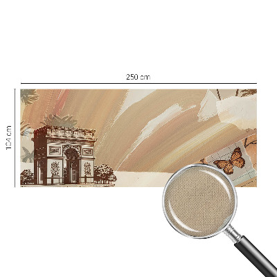Peel and stick wallpaper mural with an exotic travel-inspired design
