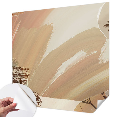 Peel and stick wallpaper mural with an exotic travel-inspired design