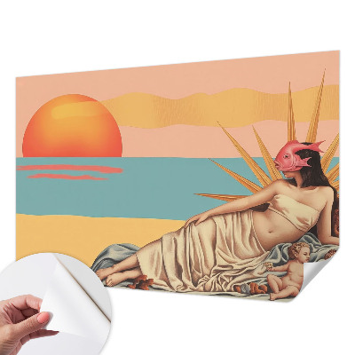 Peel and stick wall mural with 
