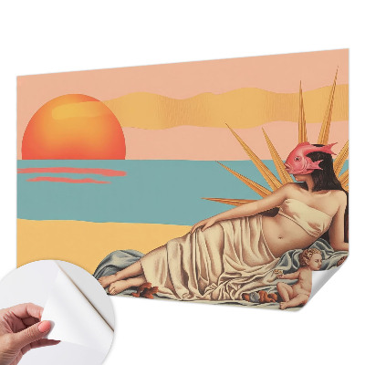 Peel and stick wall mural with 