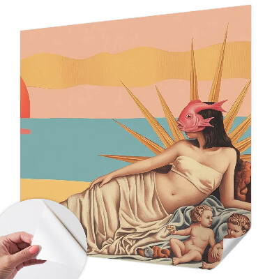 Peel and stick wall mural with 