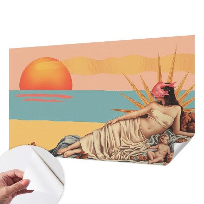 Peel and stick wall mural with 