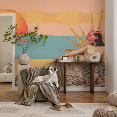 Peel and stick wall mural with 