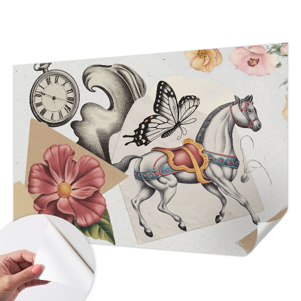 Self-adhesive wall mural Vintage flowers