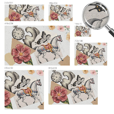 Self-adhesive wall mural with a vintage floral design