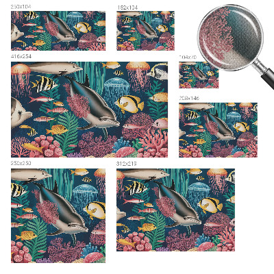Stick-on wall mural Underwater fauna
