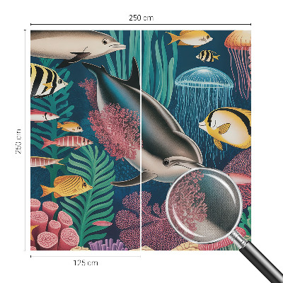 Stick-on wall mural Underwater fauna