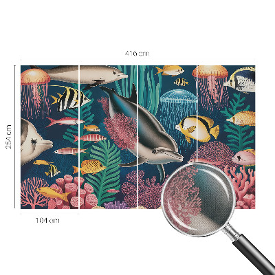Stick-on wall mural Underwater fauna