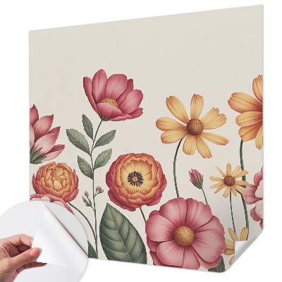 Self-adhesive photo wallpaper with a floral arrangement design