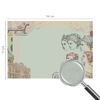 Removable wall mural with a classic collage design