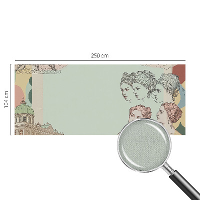 Removable wall mural with a classic collage design