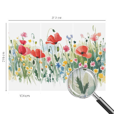Peel and stick wall mural for living room Summer meadow