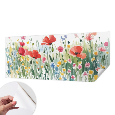 Peel and stick wall mural for living room Summer meadow