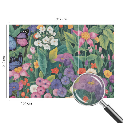 Peel and stick wall mural for bedroom with a floral explosion design