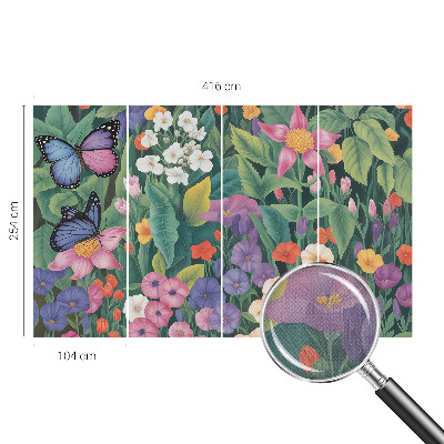 Peel and stick wall mural for bedroom with a floral explosion design