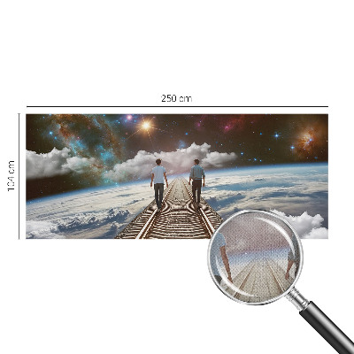 Peel and stick wall mural for kids' room Space journey