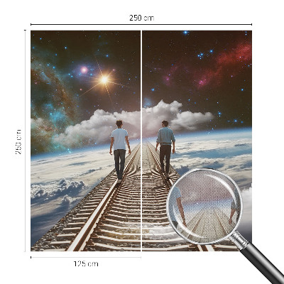 Peel and stick wall mural for kids' room Space journey