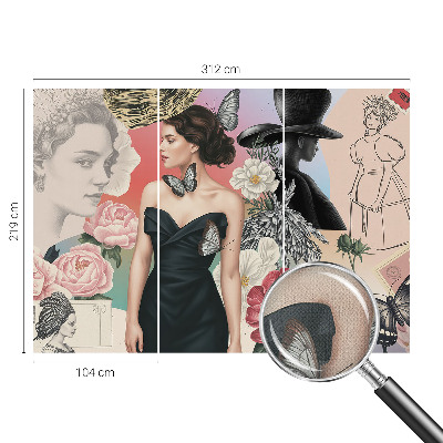 Nursery wall mural Flowers and portraits