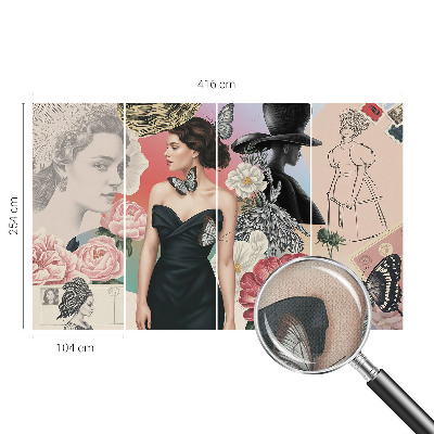 Nursery wall mural Flowers and portraits