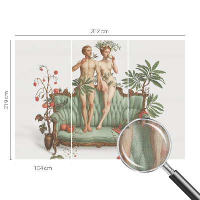 Baby room wall mural with a mysterious elegant design