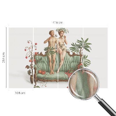 Baby room wall mural with a mysterious elegant design