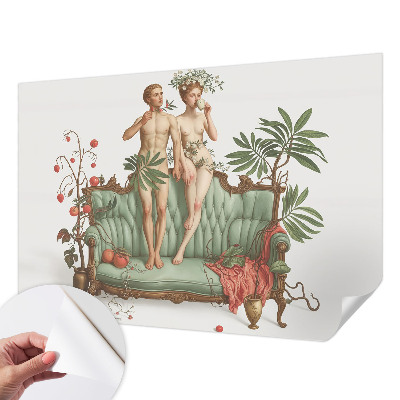 Baby room wall mural with a mysterious elegant design