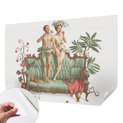 Baby room wall mural with a mysterious elegant design