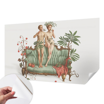 Baby room wall mural with a mysterious elegant design