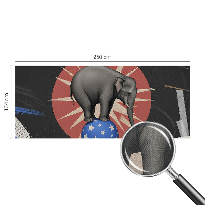 Peel and stick wall mural featuring a circus elephant illustration